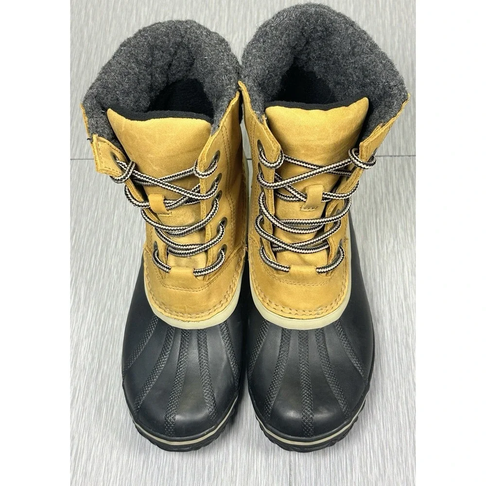 Sorel Slimpack Lace II Leather Women's Size‎ 9 Tan-Black Snow Boots (NL2348-286)